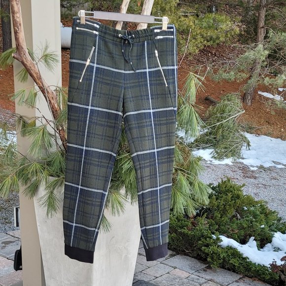 ZARA casual pants , size M ( 28), army green and dark navy blue color. - Picture 3 of 11